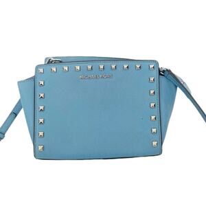 Michael Kors Light Blue Studded Crossbody Bag